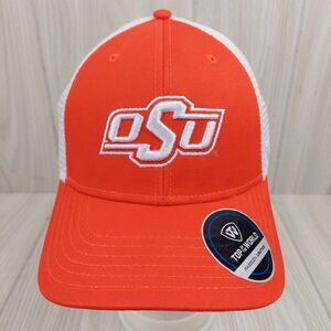 Oklahoma State Cowboys Hat Cap Trucker Mesh‎ Snapback Orange White Football